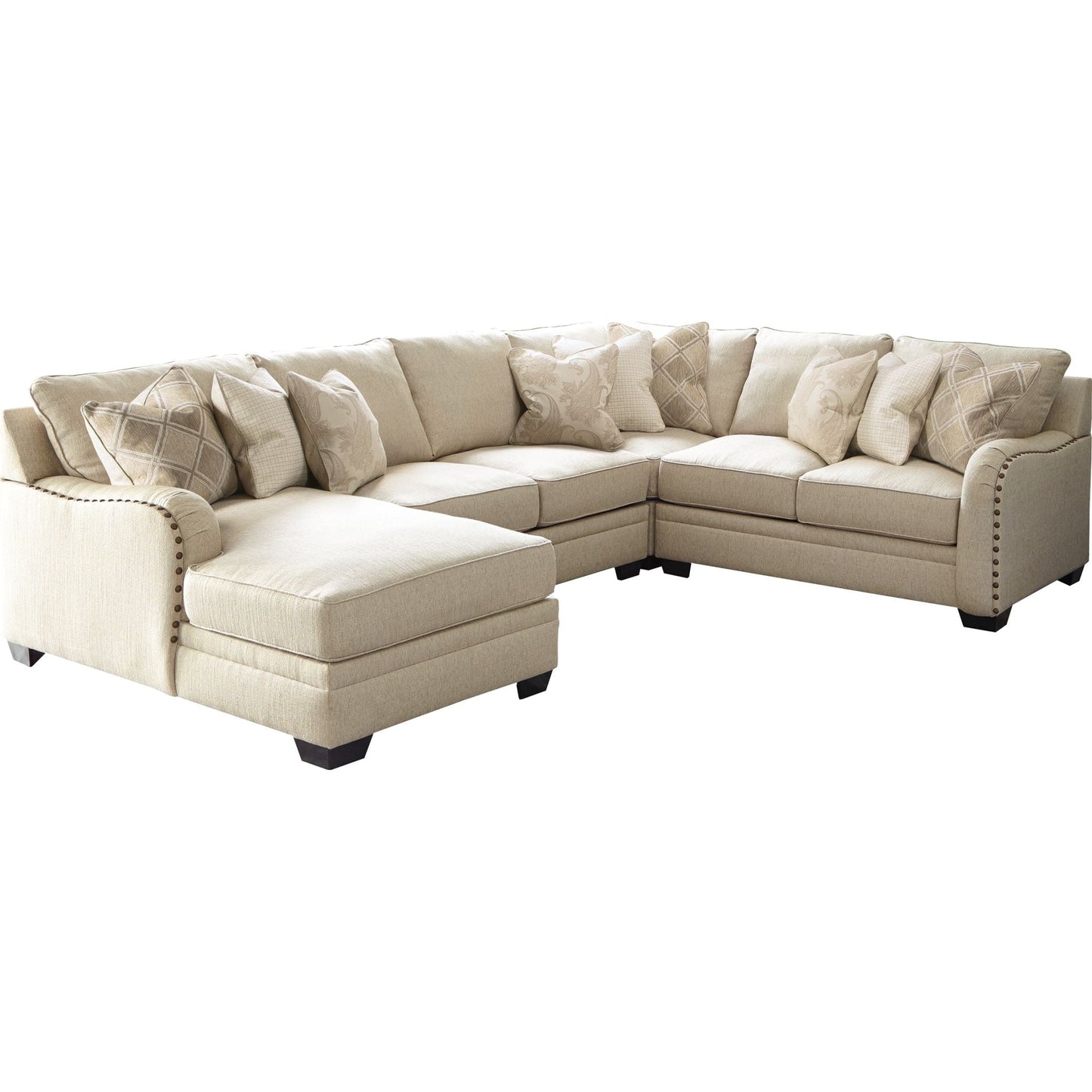 Canapé d'angle 4 pièces exclusif Luxora avec méridienne