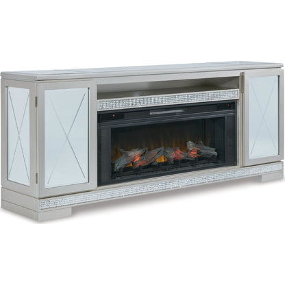 Meuble TV Flamory avec cheminée