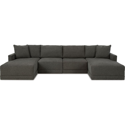 Canapé d'angle modulaire 4 pièces avec méridienne, une exclusivité Evey