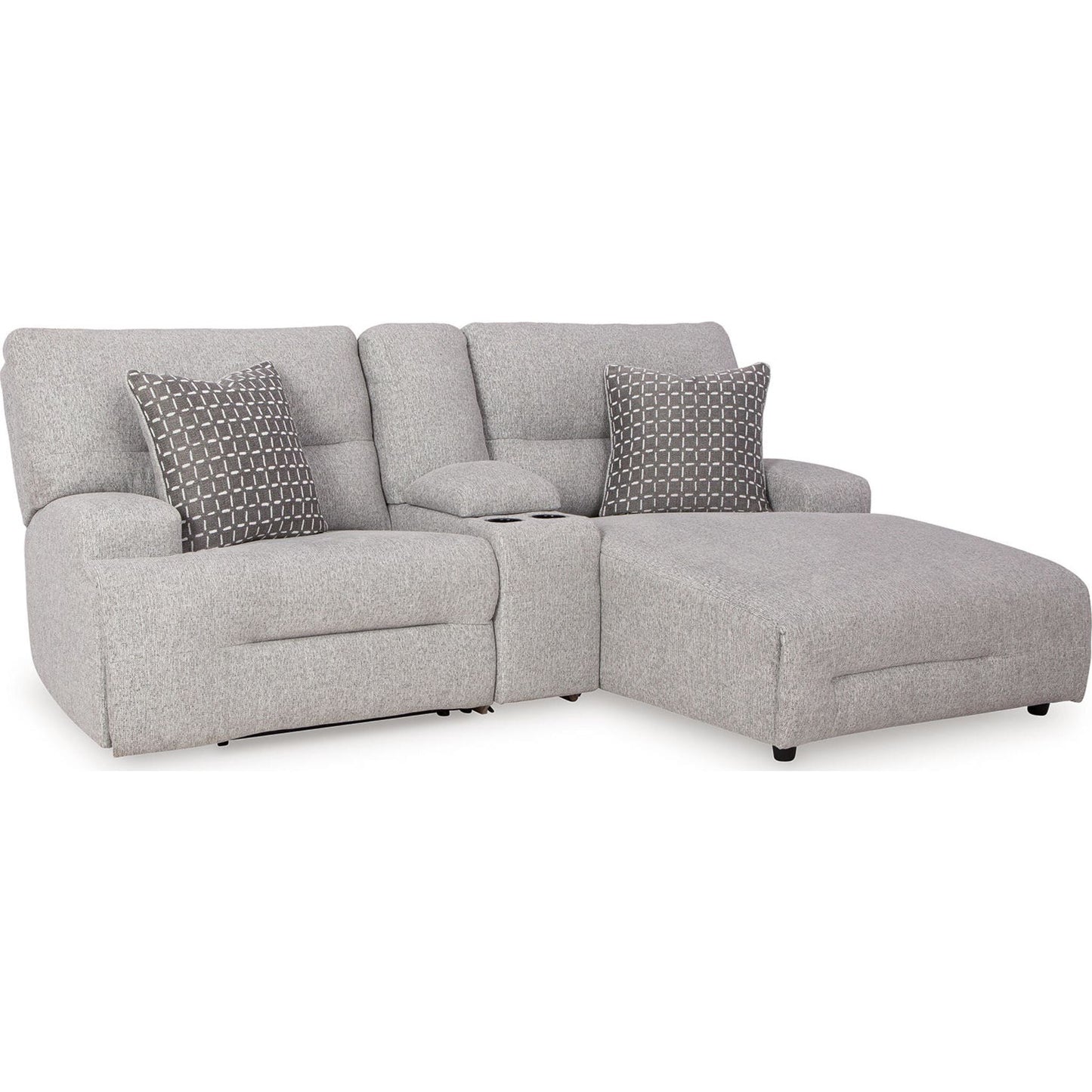 Canapé d'angle inclinable électrique 3 pièces Acklen Place avec méridienne