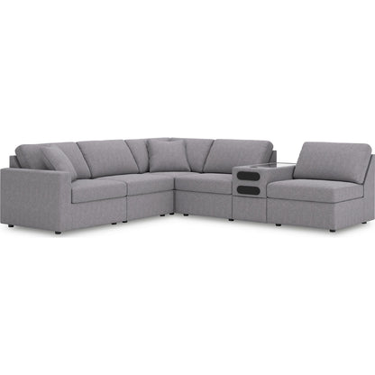 Canapé d'angle modulaire Modmax 6 pièces avec console audio