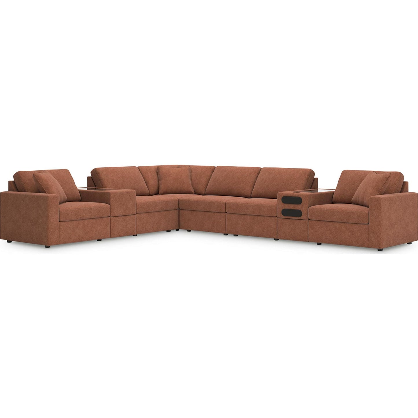 Canapé d'angle modulaire Modmax 8 pièces avec consoles audio et de rangement