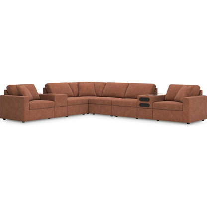 Canapé d'angle modulaire Modmax 8 pièces avec consoles audio et de rangement