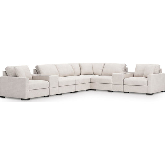 Canapé d'angle modulaire 8 pièces exclusif à Omaha avec double rangement