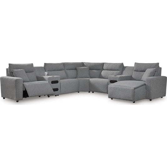 Canapé d'angle Modmax 7 pièces avec méridienne et fauteuil inclinable électrique