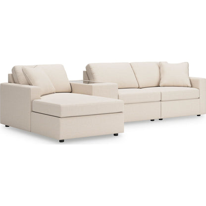 Canapé d'angle modulaire Modmax 4 pièces avec méridienne et console de rangement