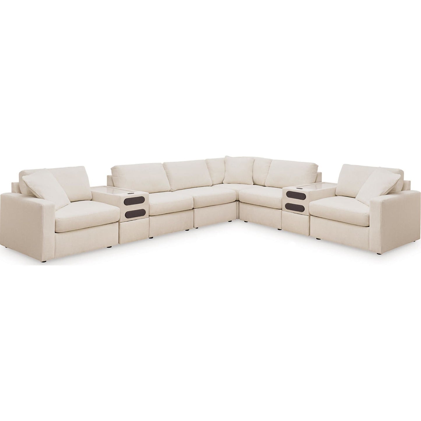 Canapé d'angle modulaire Modmax 8 pièces avec consoles audio