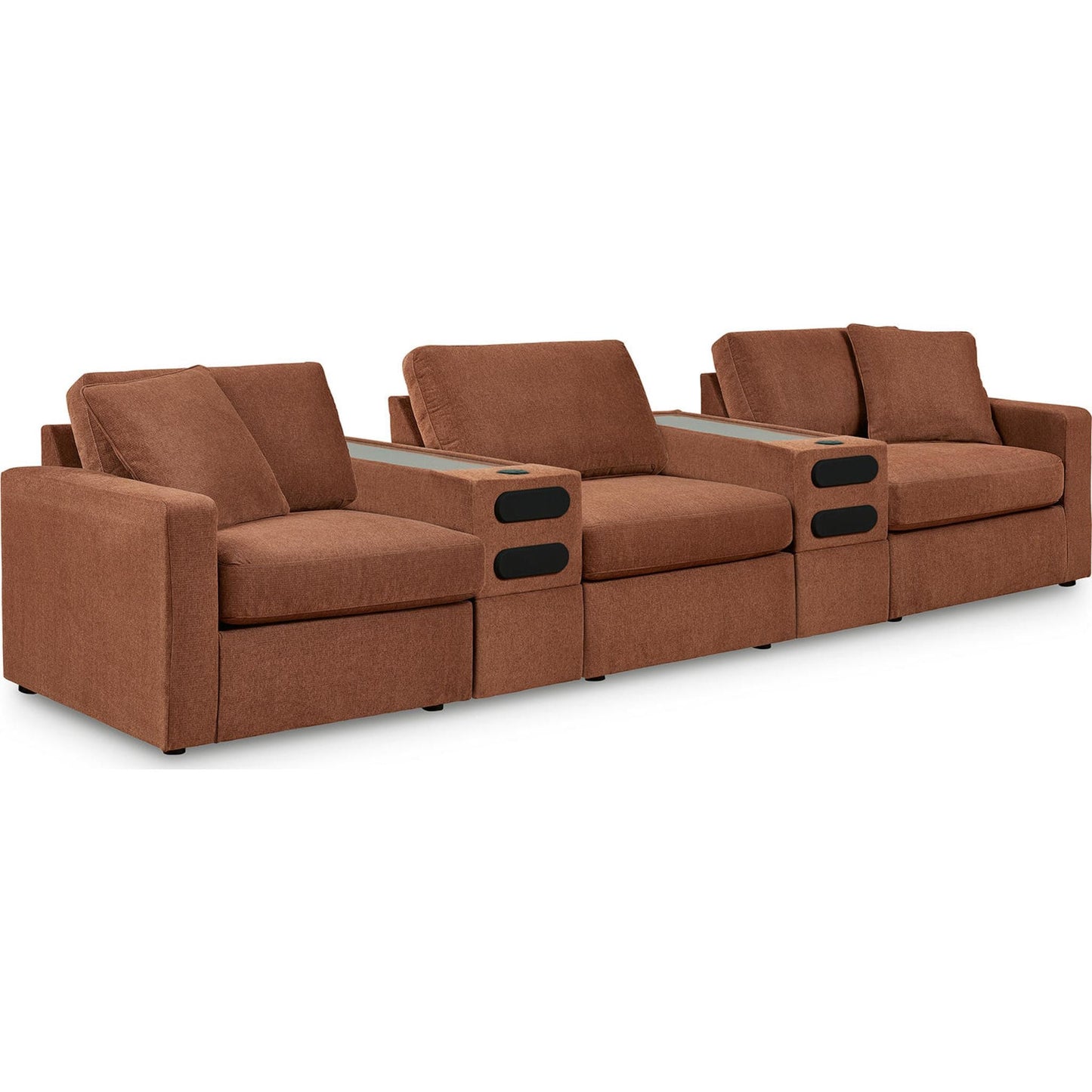 Canapé d'angle modulaire Modmax 5 pièces avec consoles audio