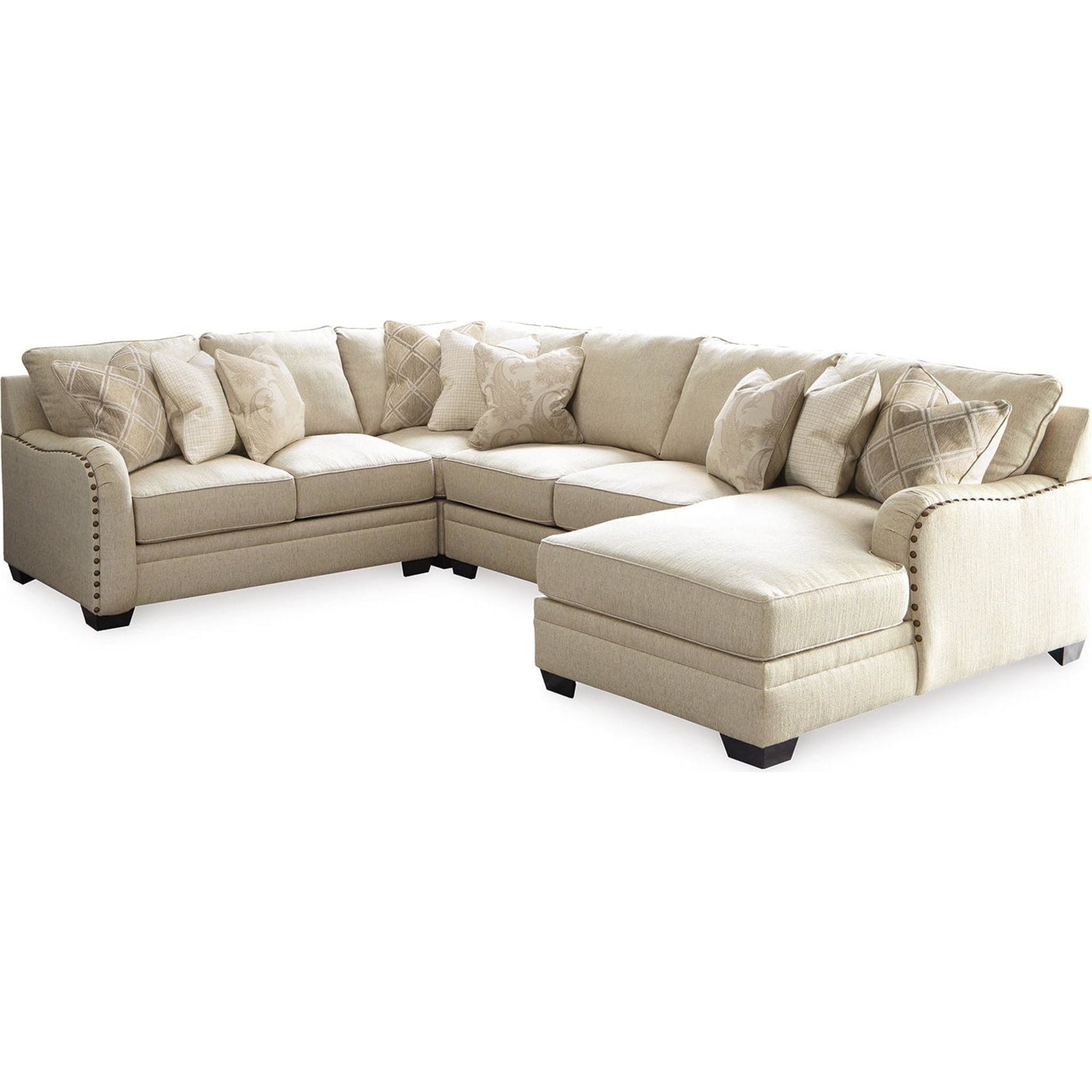 Canapé d'angle 4 pièces exclusif Luxora avec méridienne