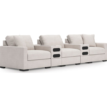 Canapé d'angle modulaire 5 pièces exclusif à Omaha avec double système audio