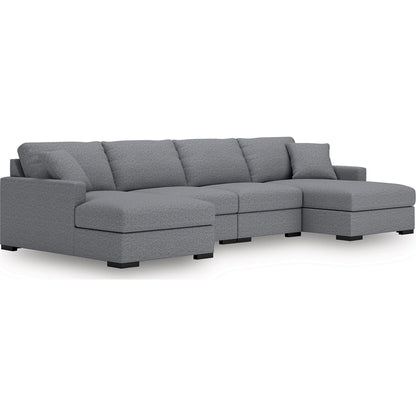 Canapé d'angle modulaire 4 pièces exclusif à Omaha avec double méridienne