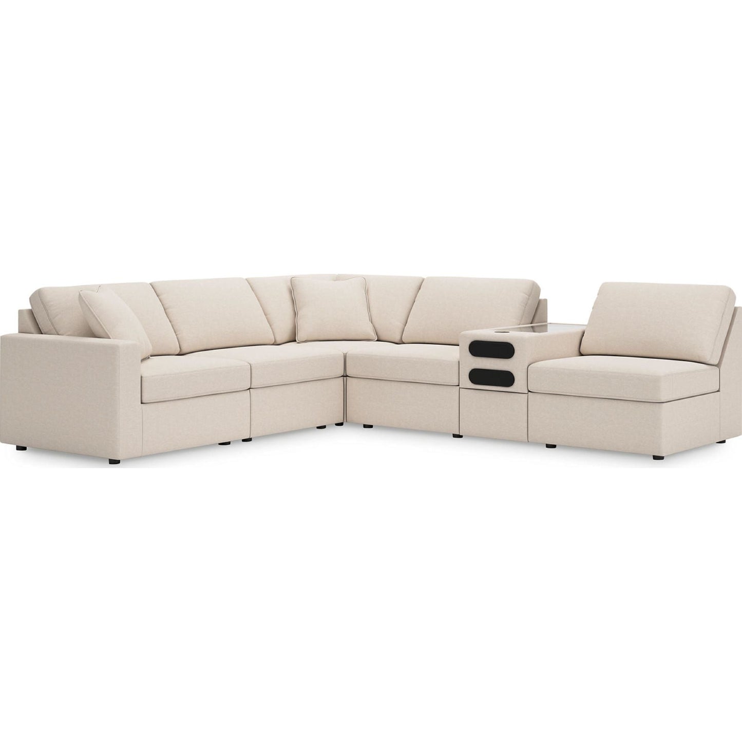 Canapé d'angle modulaire Modmax 6 pièces avec console audio