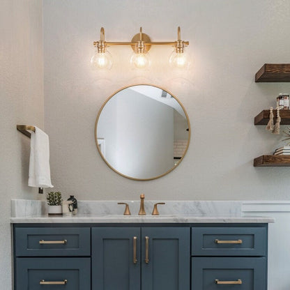 Applique murale 2/3 lumières pour meuble-lavabo avec abat-jour en verre