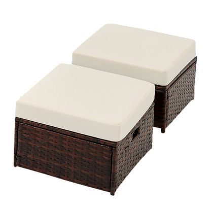 Ensemble de 2 poufs de jardin en osier - Liquidation