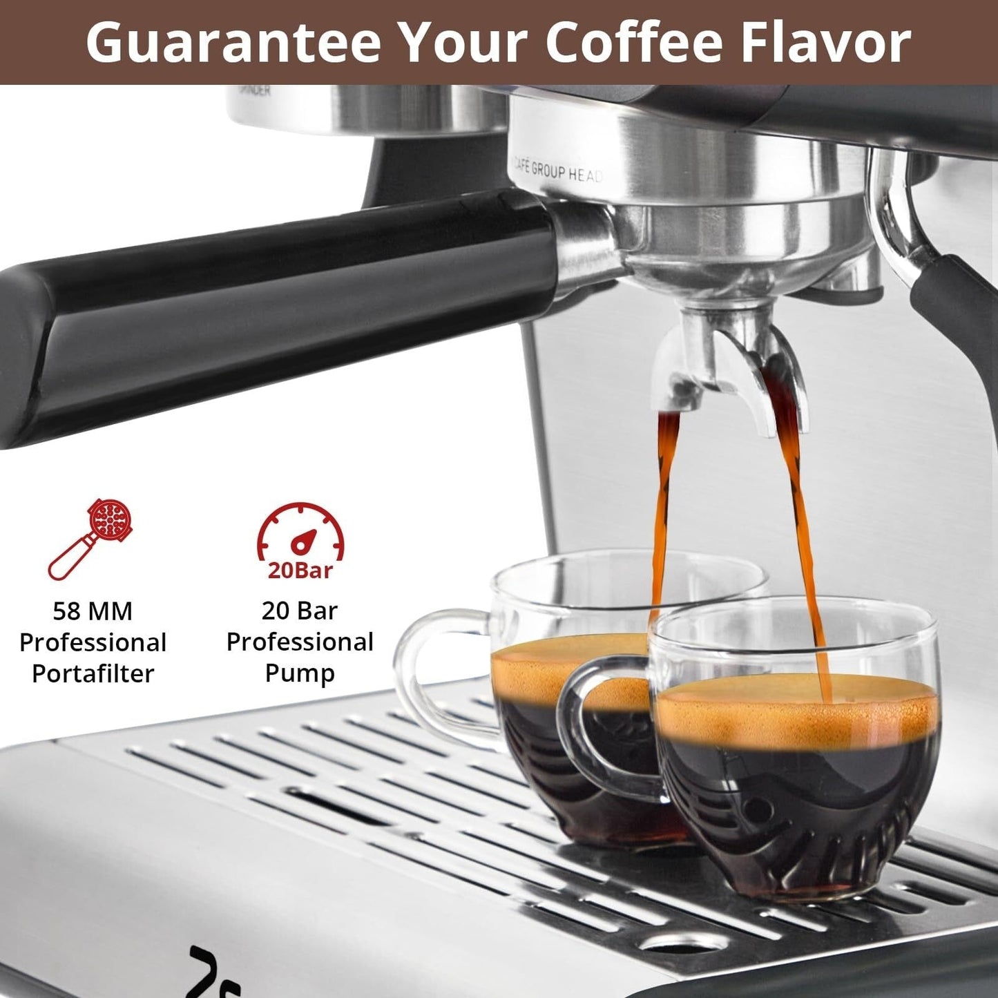 Machine à café expresso automatique 20 bars avec mousseur à lait pour barista à domicile