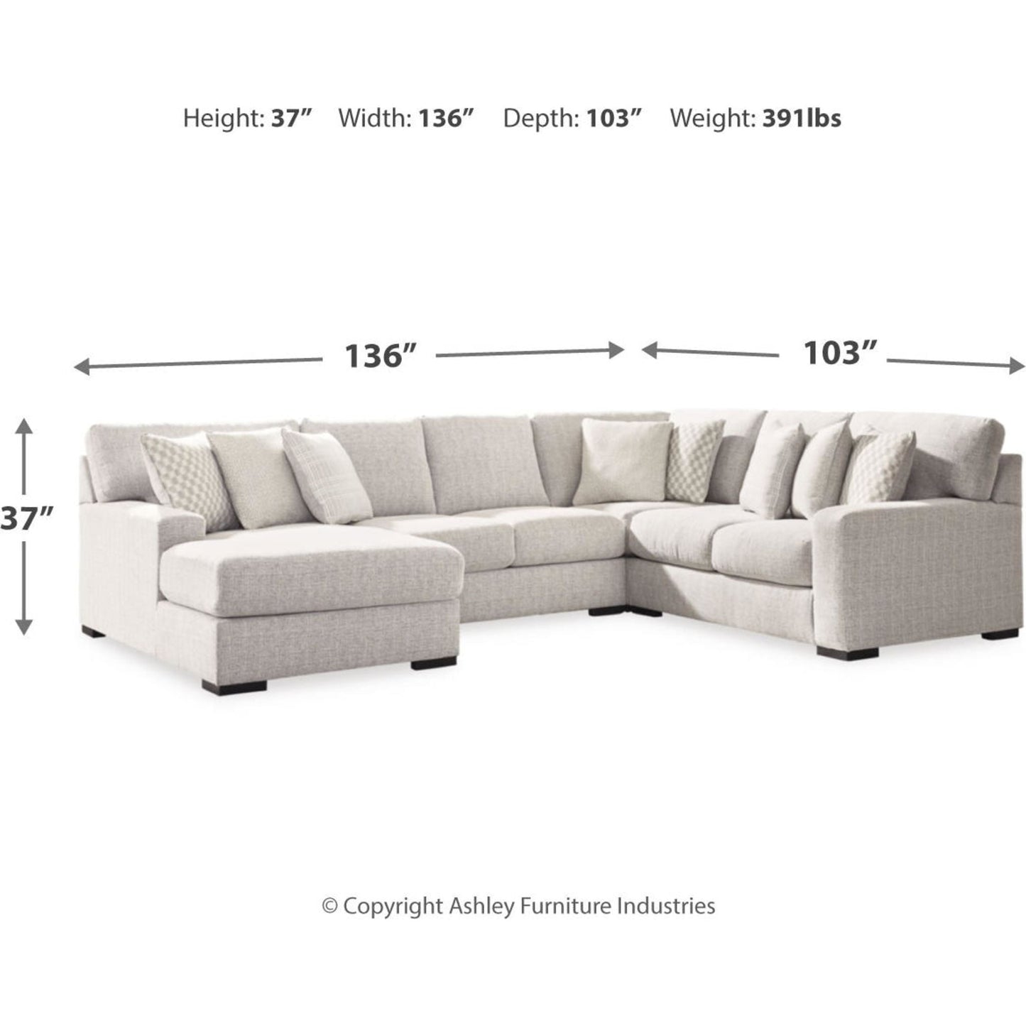 Canapé d'angle 4 pièces exclusif Larce avec méridienne