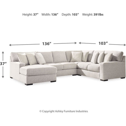 Canapé d'angle 4 pièces exclusif Larce avec méridienne