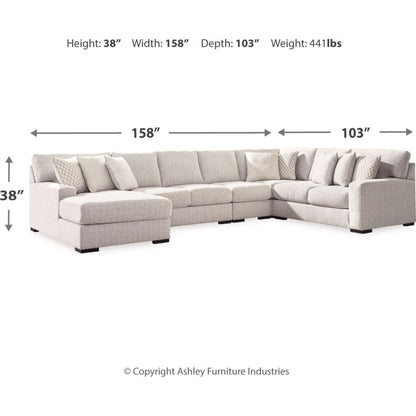 Canapé d'angle 5 pièces exclusif Larce avec méridienne