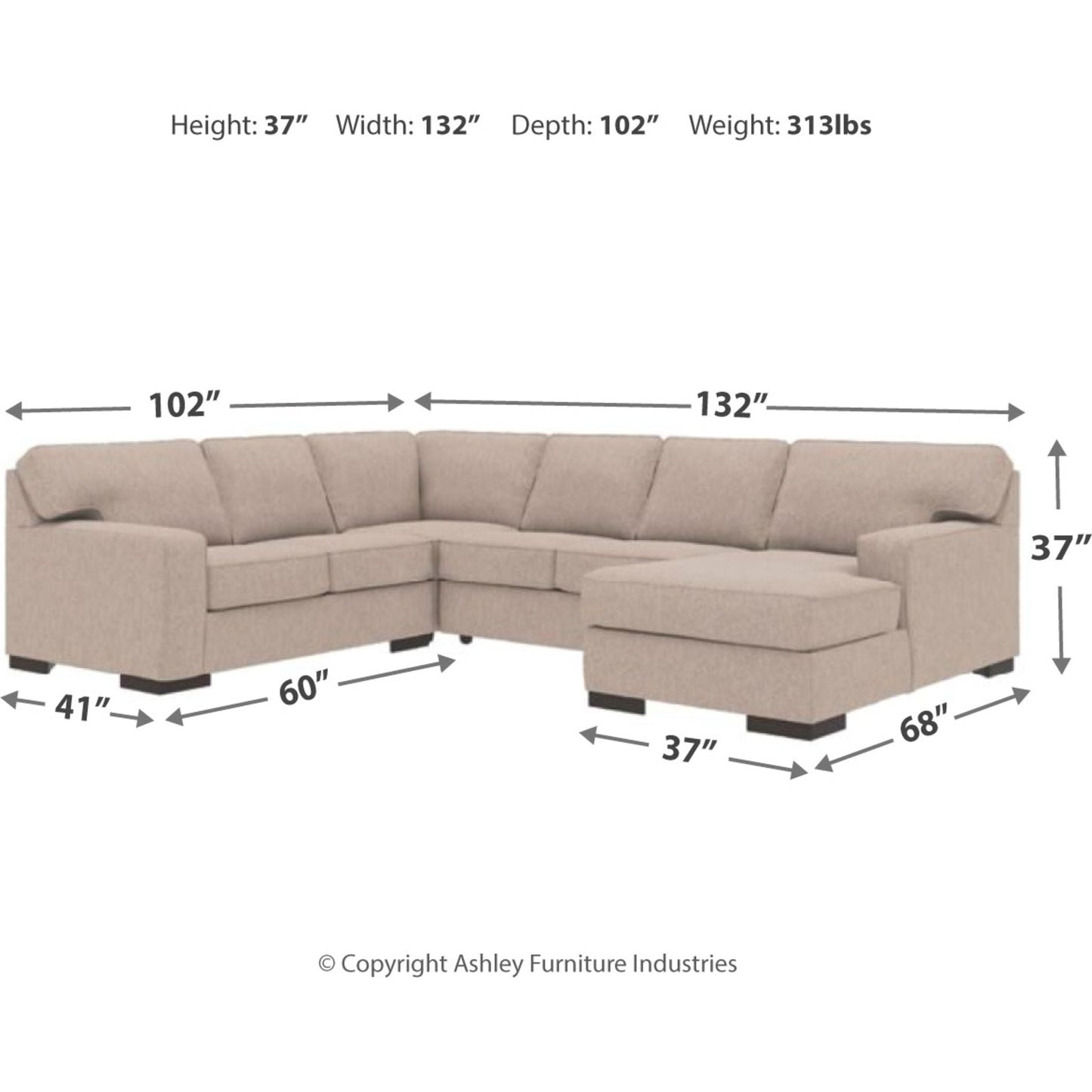Canapé d'angle 4 pièces exclusif Ashlor