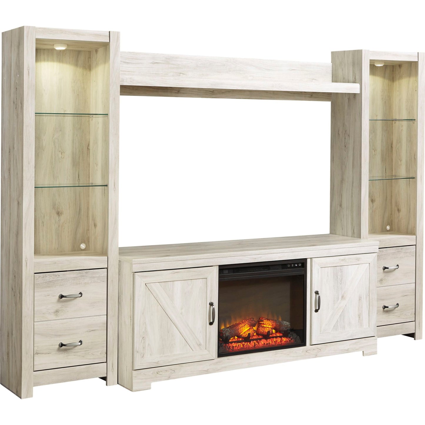 Meuble TV Bellaby avec cheminée