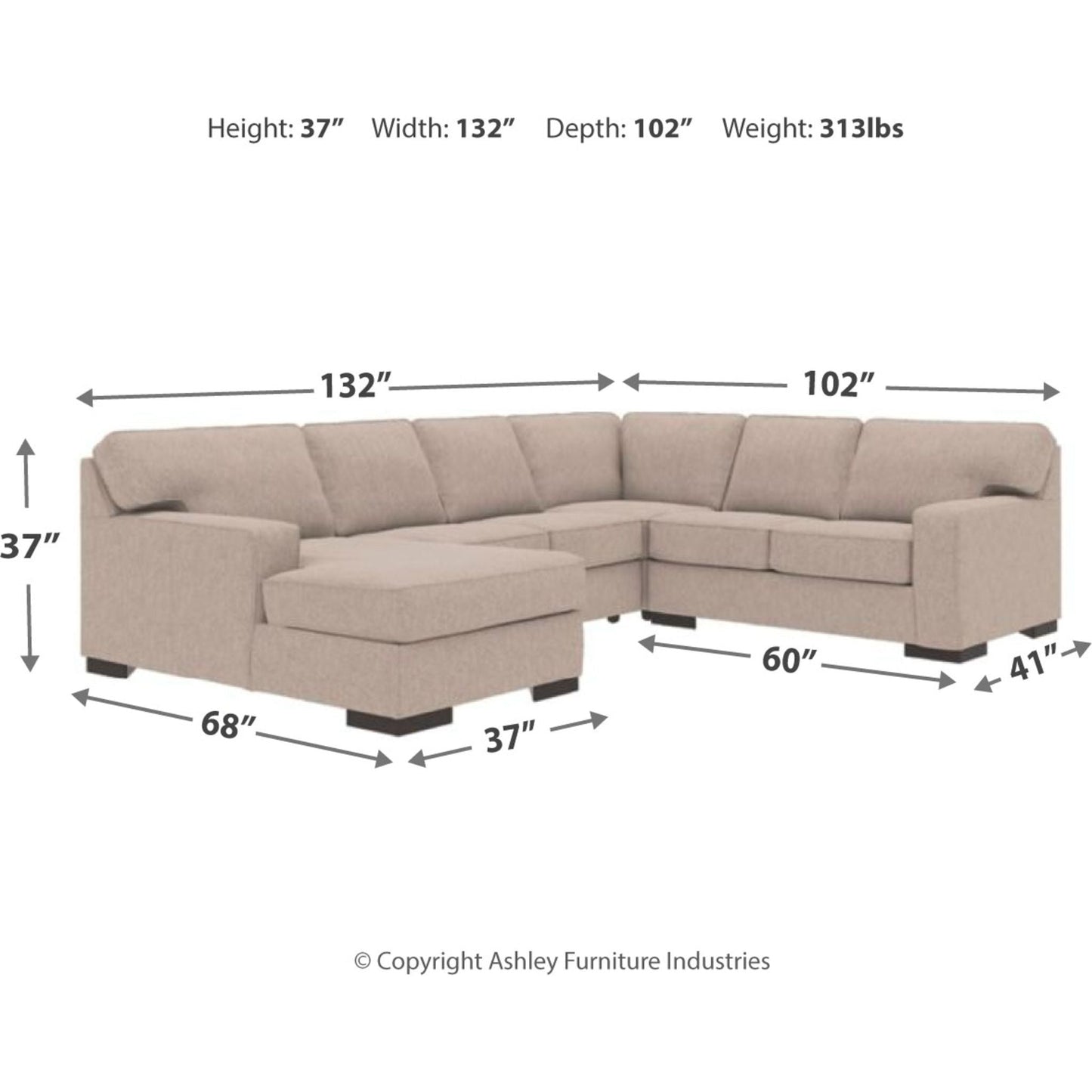 Canapé d'angle 4 pièces exclusif Ashlor