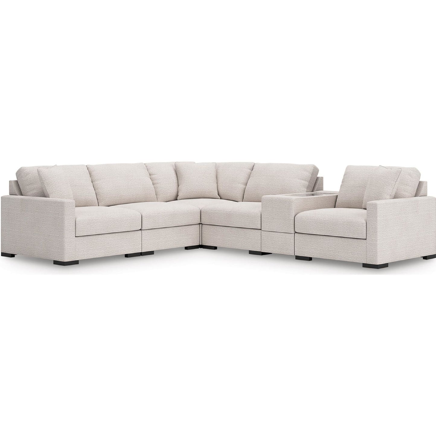 Canapé d'angle modulaire 6 pièces exclusif à Omaha avec rangement