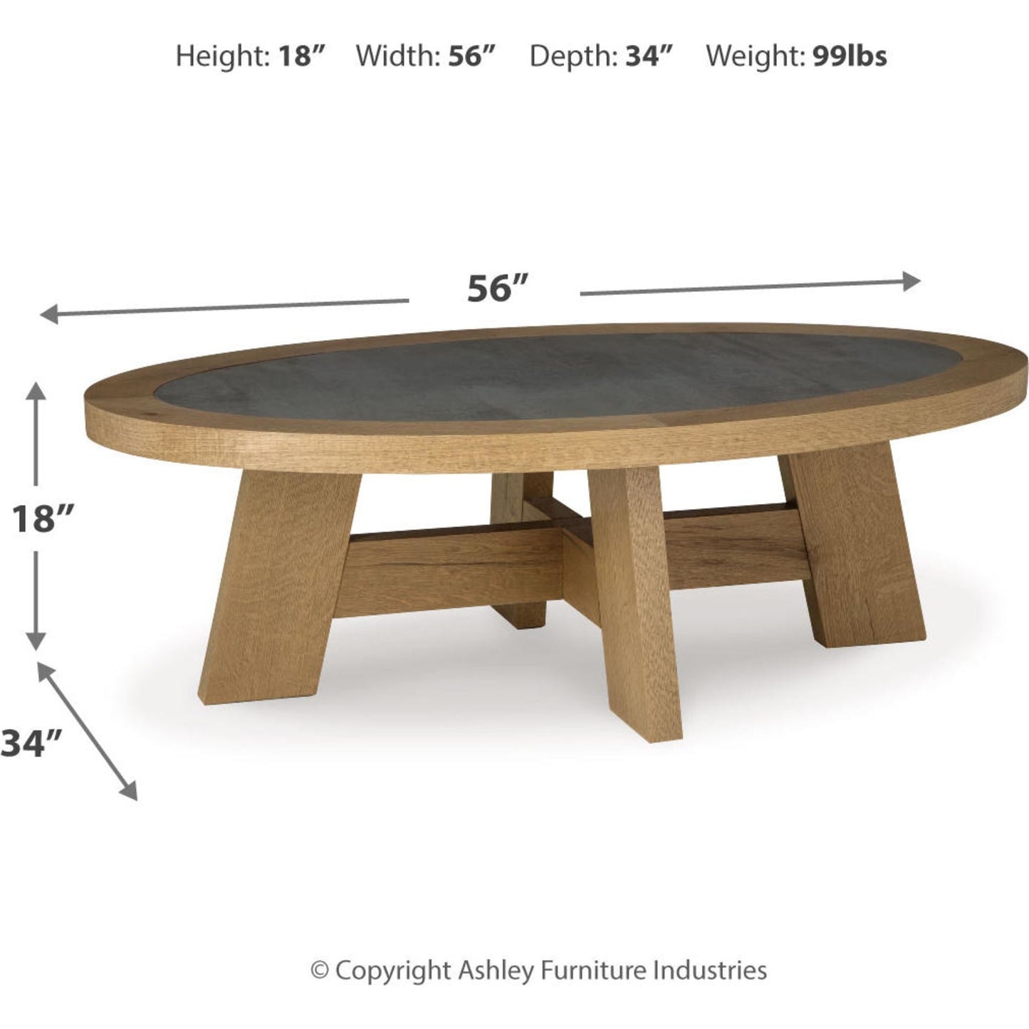 Table basse ovale Brinstead