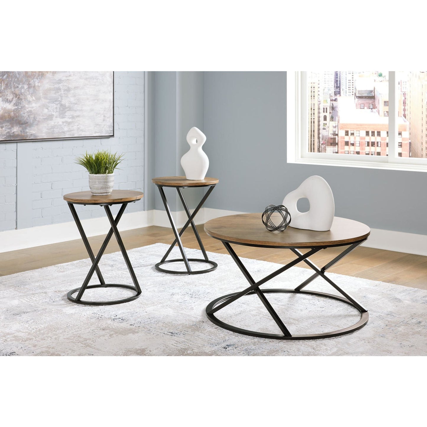 Cassbryn Lot de 3 Tables