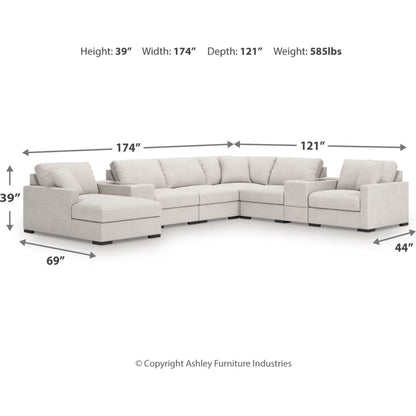 Canapé d'angle modulaire 8 pièces exclusif à Omaha avec méridienne et rangement