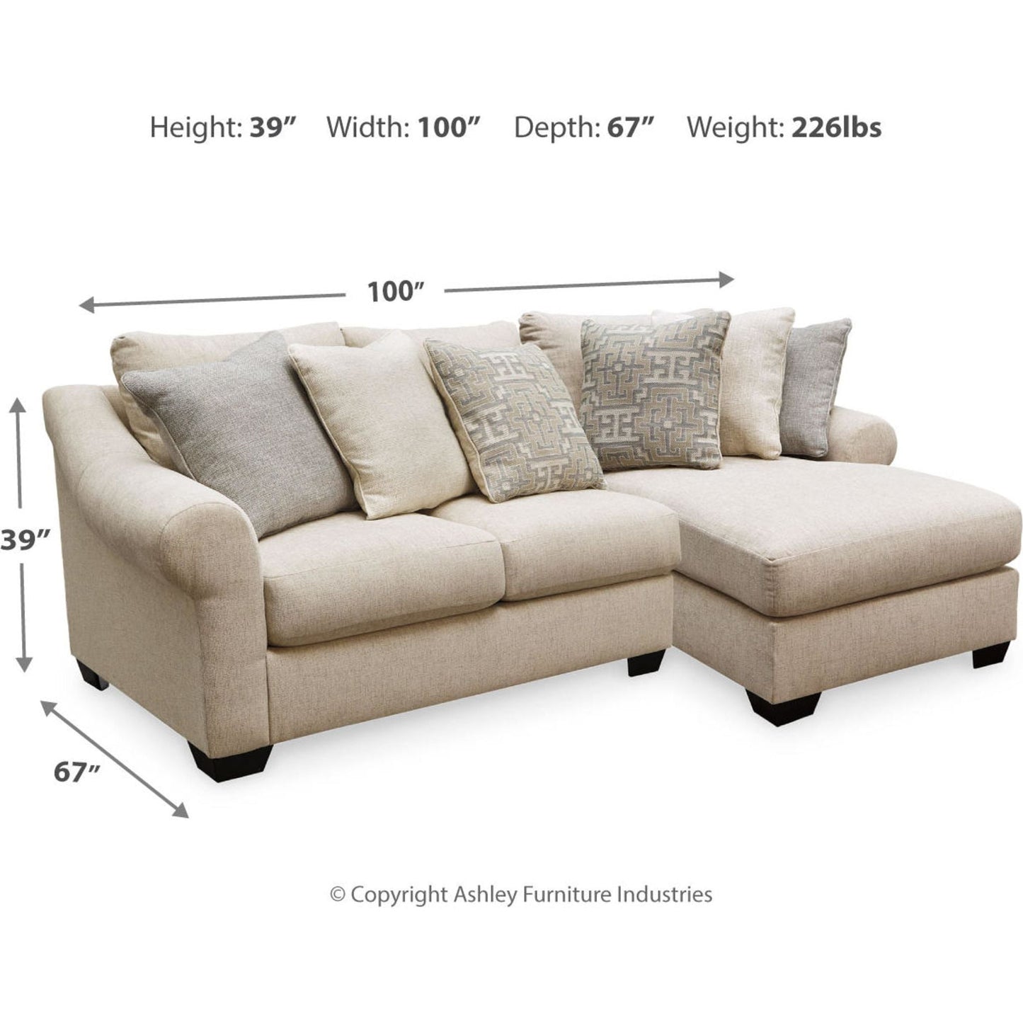 Canapé d'angle 2 pièces exclusif Carnaby avec méridienne