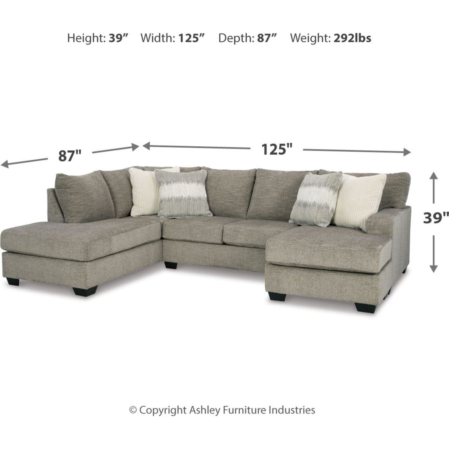 Canapé d'angle Creswell 2 pièces avec méridienne