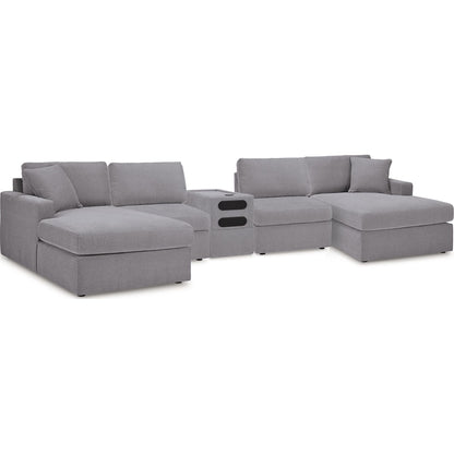 Canapé d'angle modulaire Modmax 5 pièces avec console audio