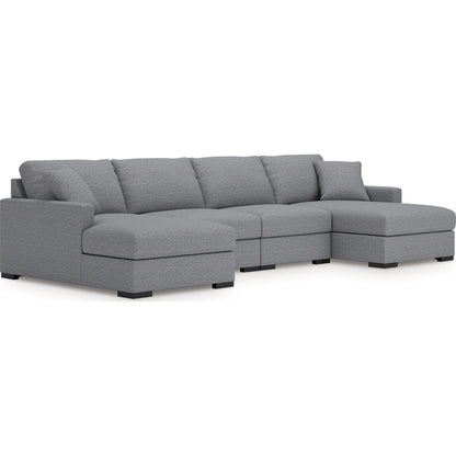 Canapé d'angle modulaire 4 pièces exclusif à Omaha avec double méridienne