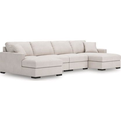 Canapé d'angle modulaire 4 pièces exclusif à Omaha avec double méridienne