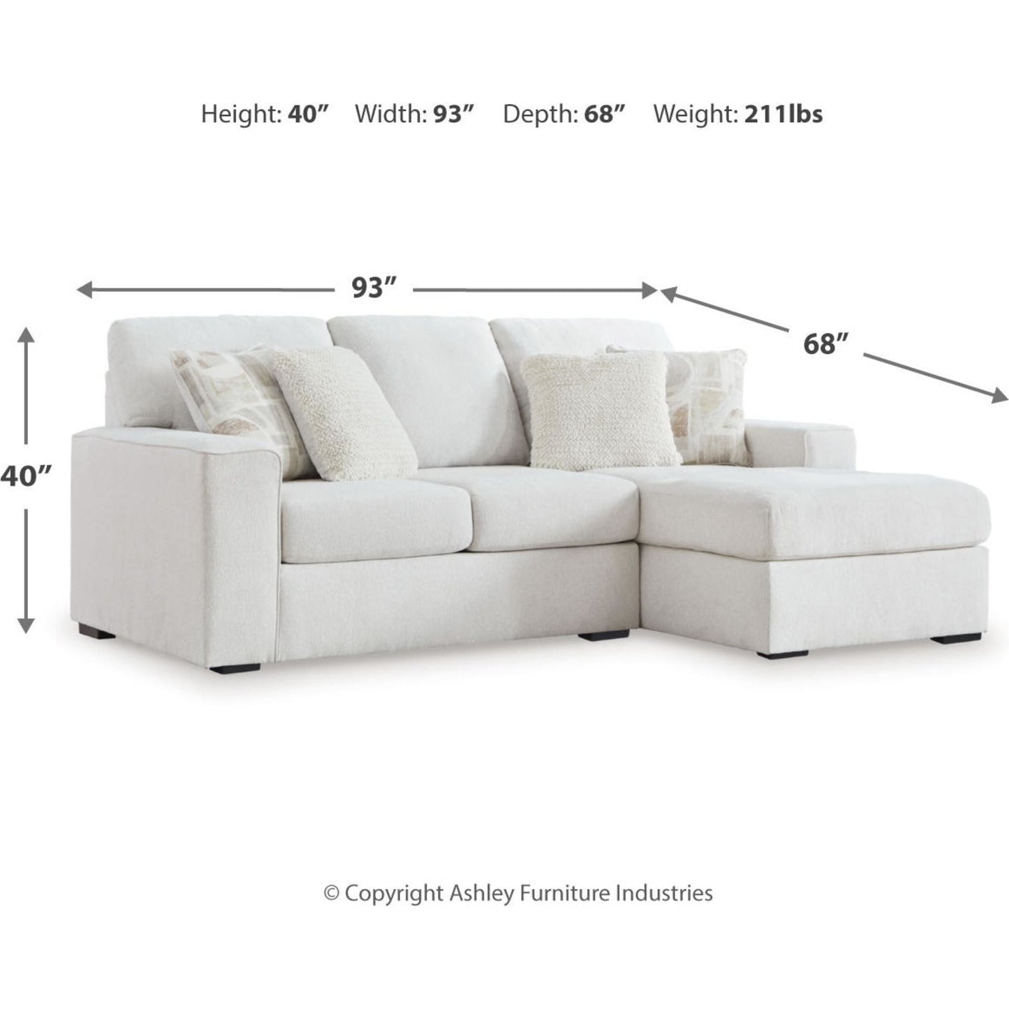 Canapé d'angle 2 pièces exclusif Leighelli avec méridienne