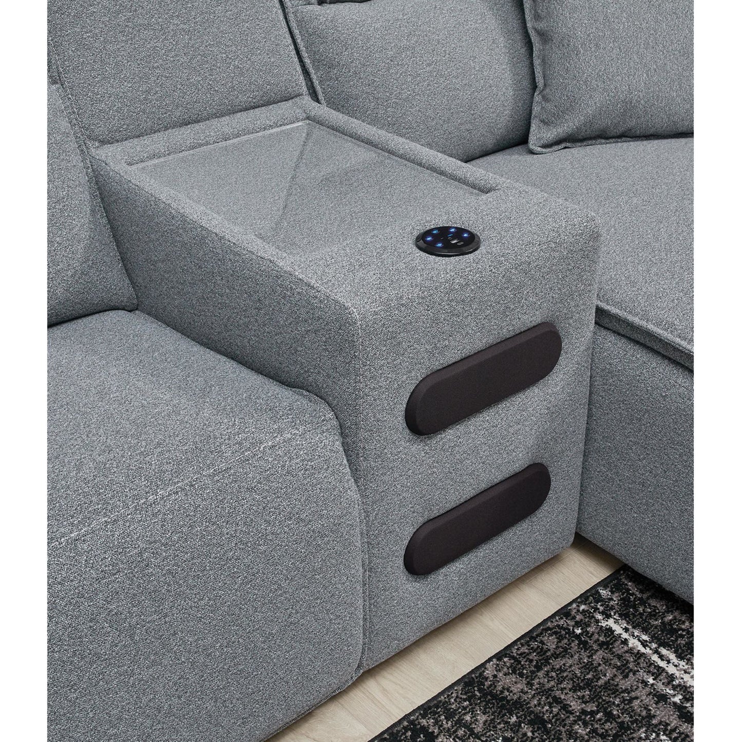 Canapé d'angle Modmax 7 pièces avec méridienne et fauteuil inclinable électrique