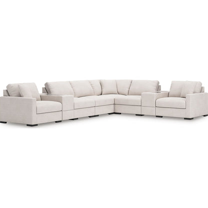 Canapé d'angle modulaire 8 pièces exclusif à Omaha avec double rangement