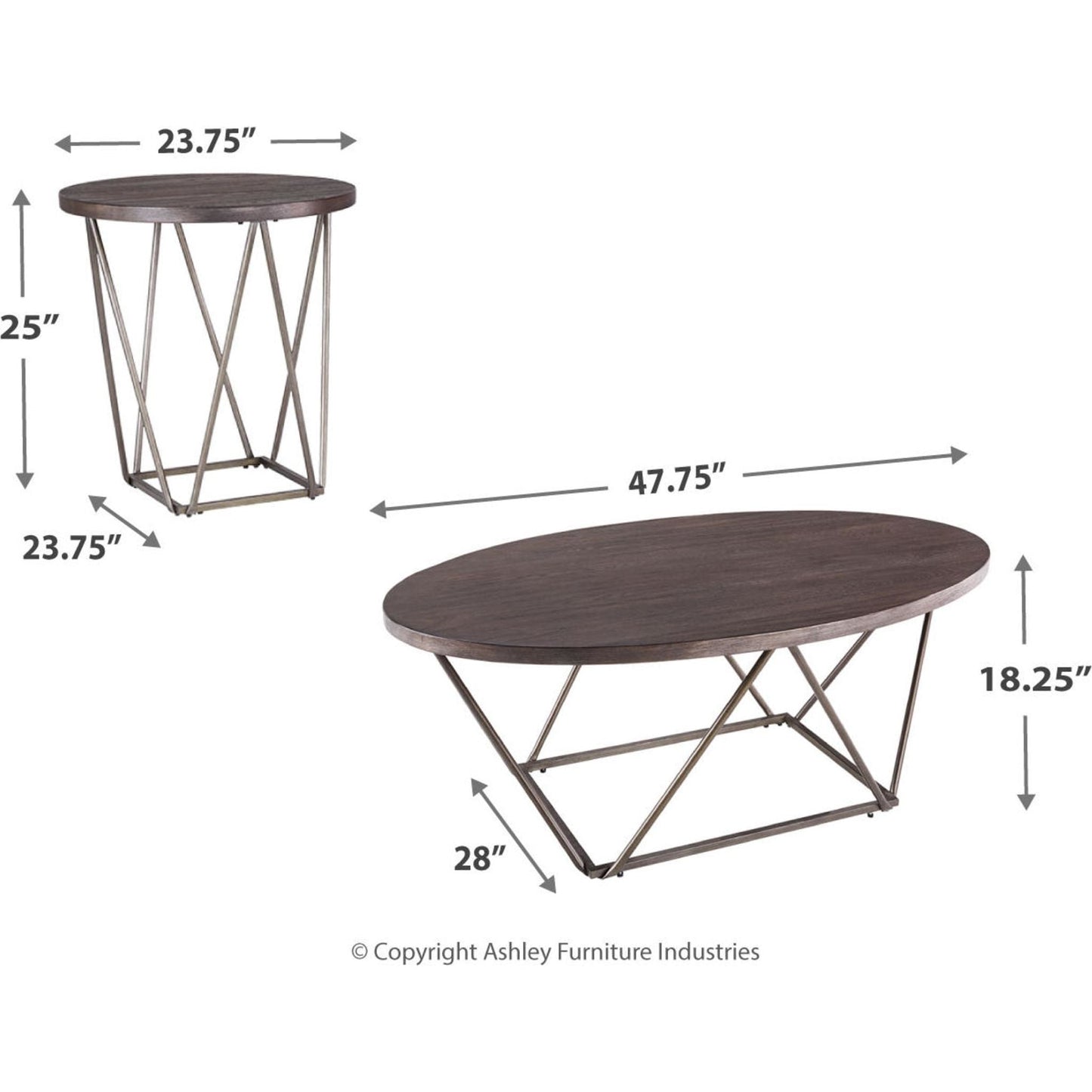 Ensemble de tables d'appoint Neimhurst (ensemble de 3)
