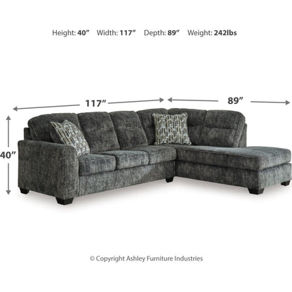 Canapé d'angle Lonoke 2 pièces avec méridienne