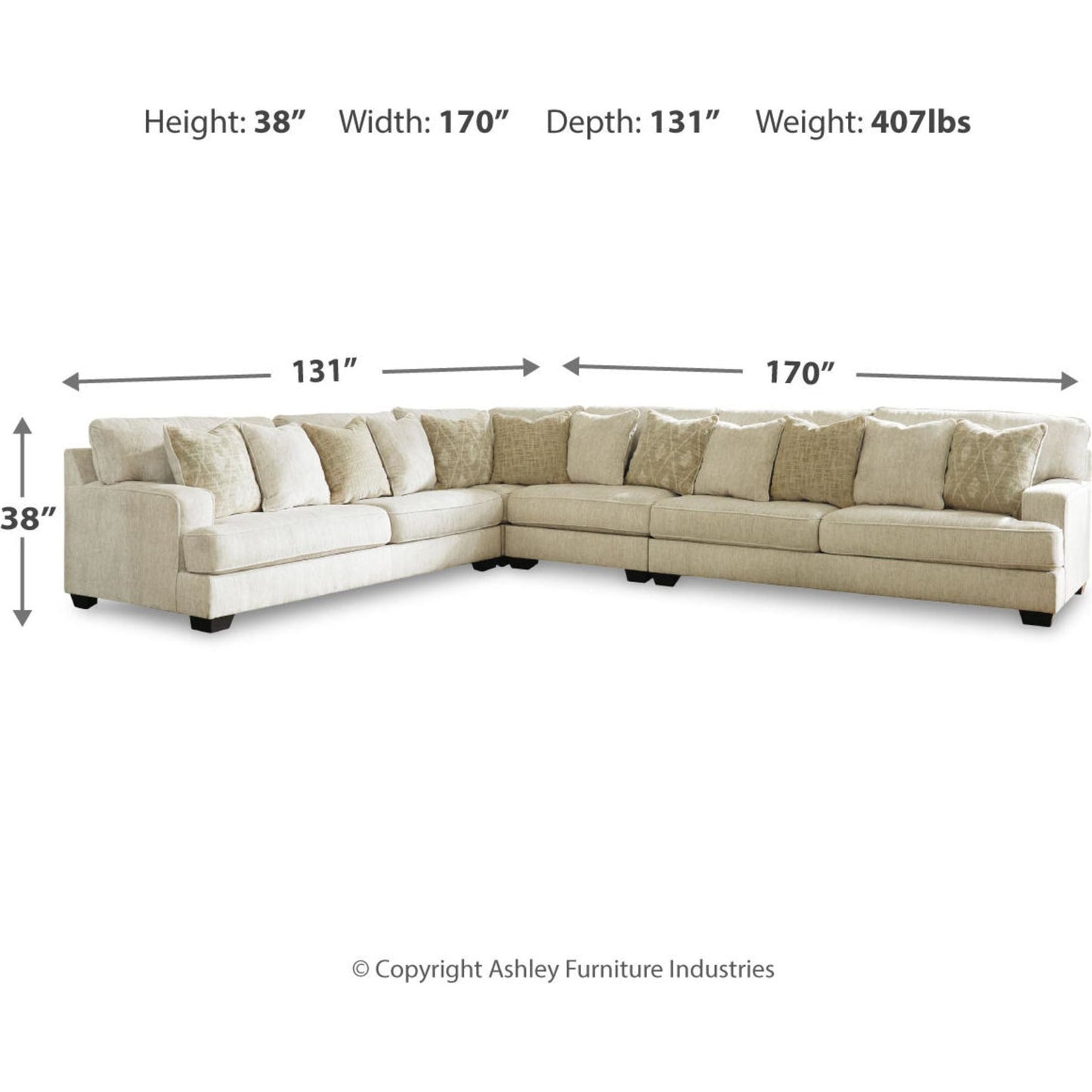 Canapé d'angle Rawcliffe 4 pièces