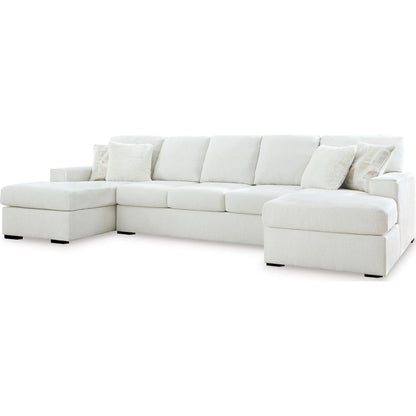 Canapé d'angle 4 pièces exclusif Leighelli avec double méridienne