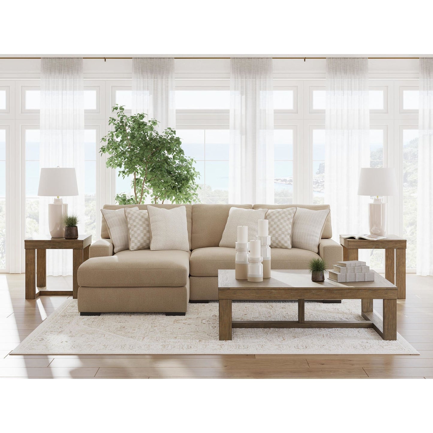 Canapé d'angle 2 pièces exclusif Larce avec méridienne