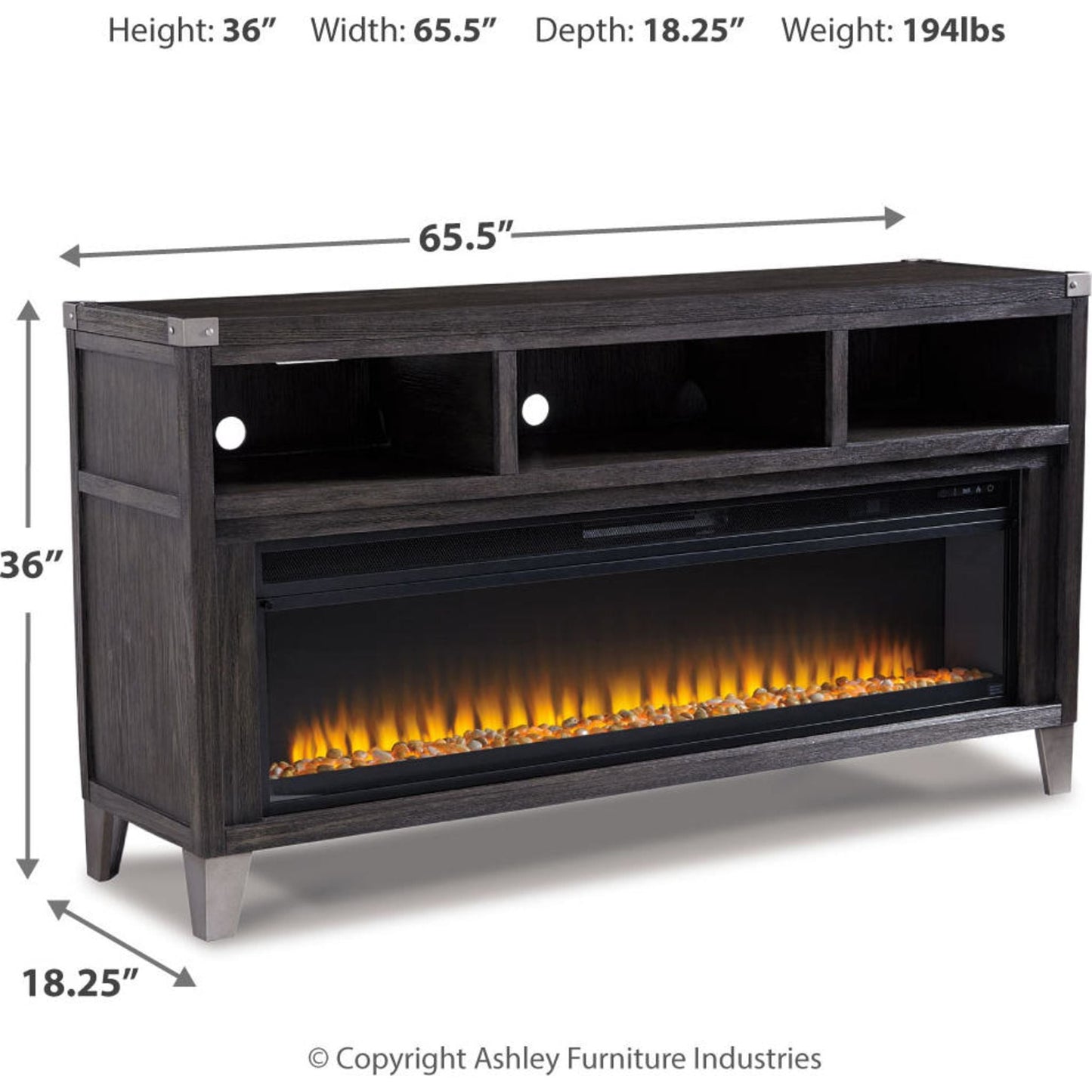 Meuble TV Todoe avec cheminée
