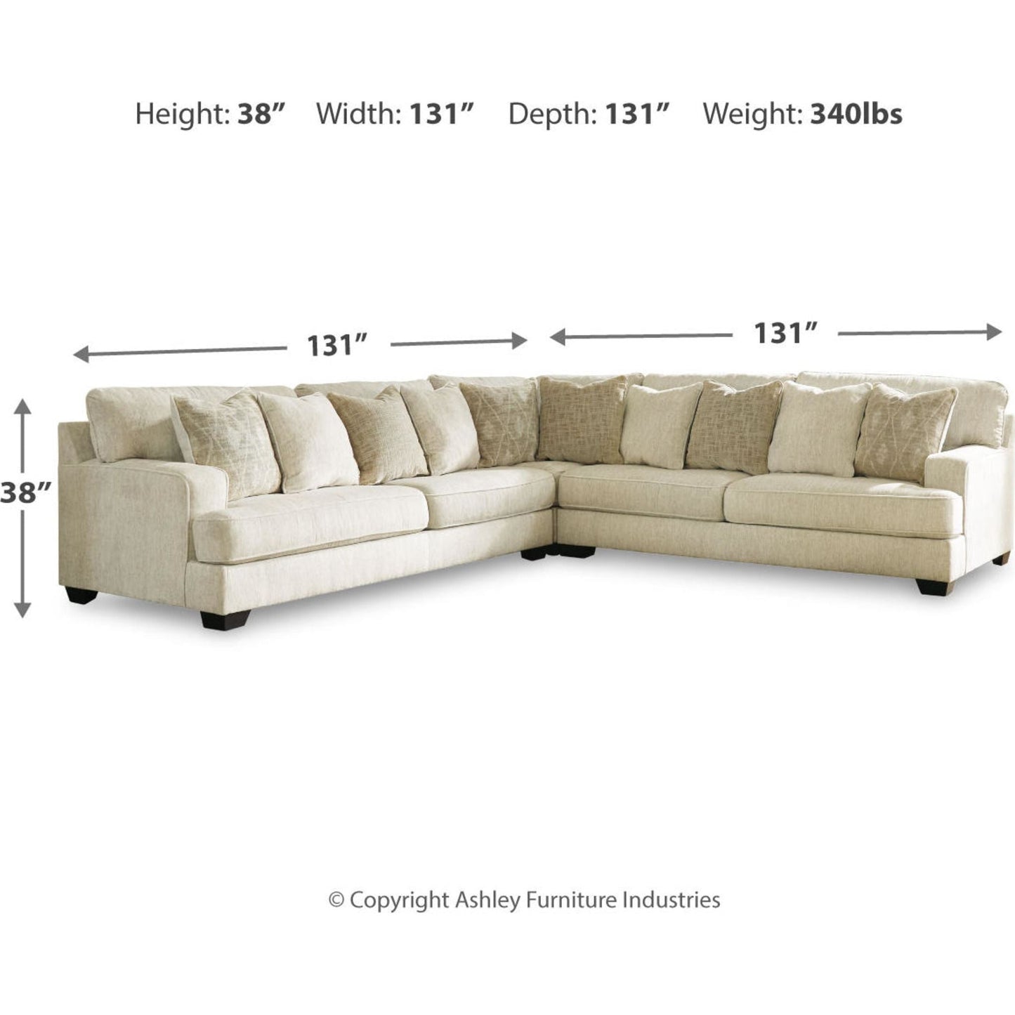 Canapé d'angle Rawcliffe 3 pièces