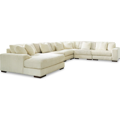 Canapé d'angle Lindyn 6 pièces avec méridienne