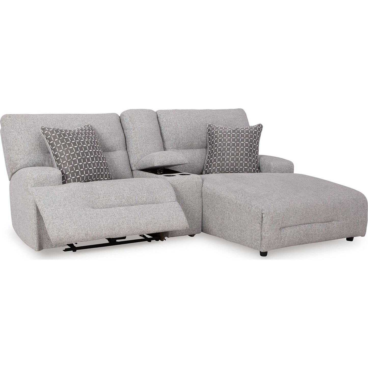Canapé d'angle inclinable électrique 3 pièces Acklen Place avec méridienne