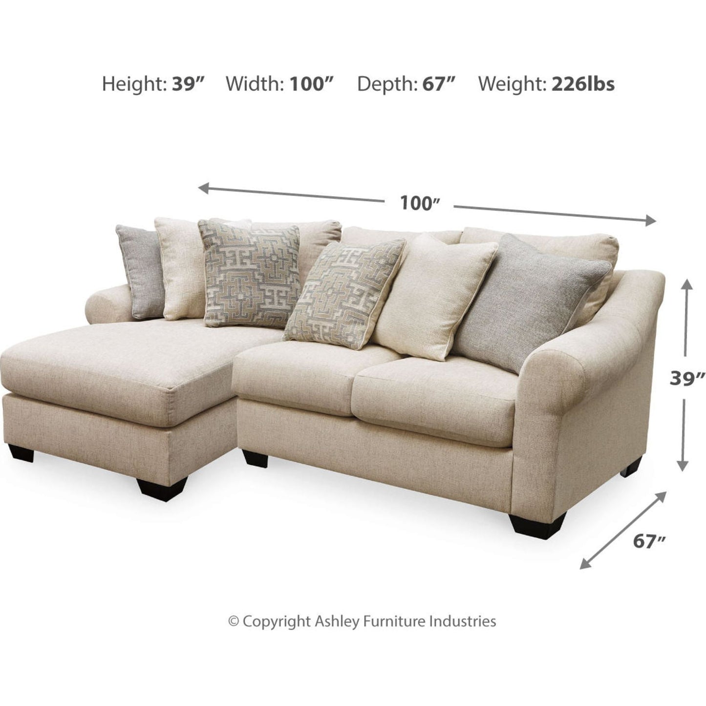 Canapé d'angle 2 pièces exclusif Carnaby avec méridienne