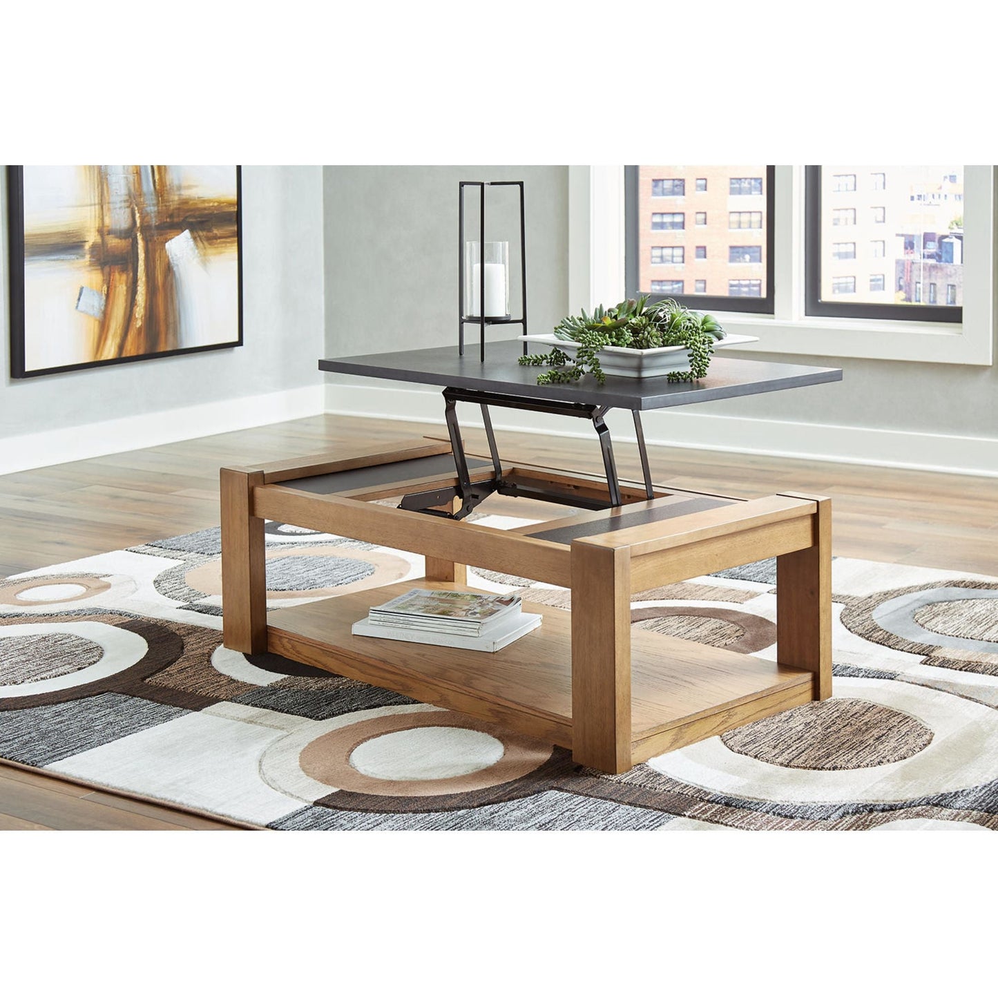 Table basse Quentina avec plateau relevable