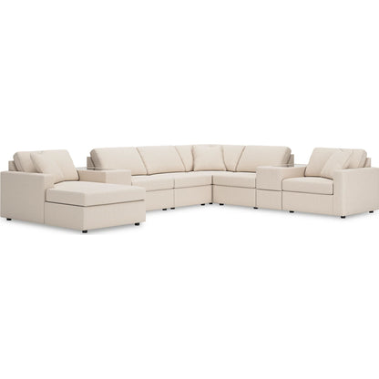 Canapé d'angle modulaire Modmax 8 pièces avec méridienne et consoles de rangement