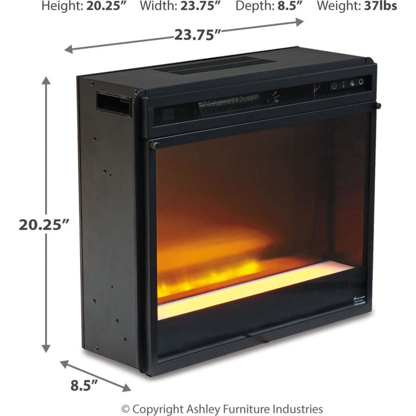 Accessoires de divertissement : insert de cheminée avec verre concassé